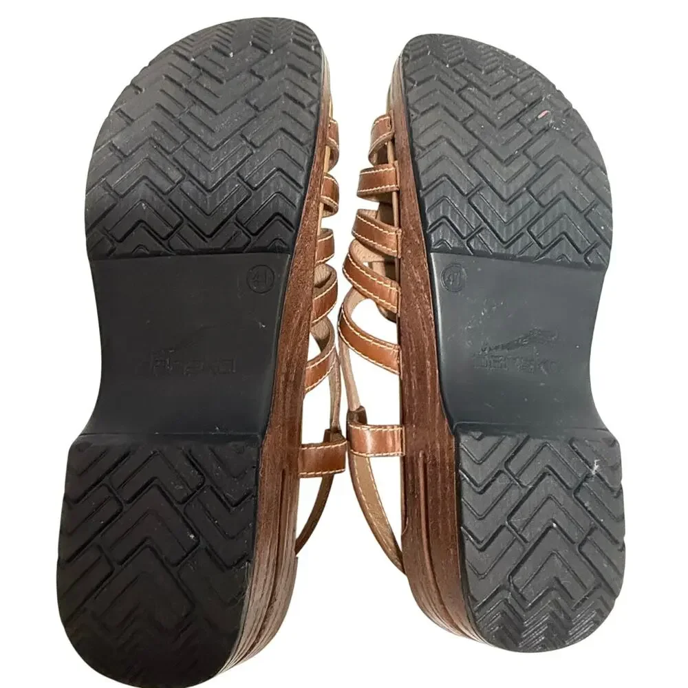 Dansko Moriah Chestnut Brown Heeled Sandals - Size 10.5 - NEW